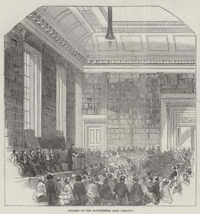 Eröffnung der Manchester Free Library von English School